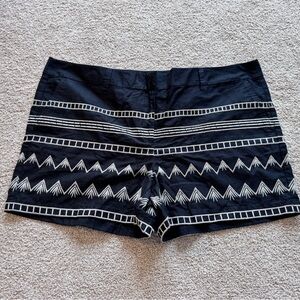 LOFT Black Shorts with White Design